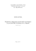 Društveno odgovorno poslovanje na primjeru Coca-Cola HBC Hrvatska d.o.o. Zagreb