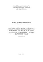 Iskustva novih zemalja članica Europske unije u povlačenju sredstava regionalne politike Europske unije