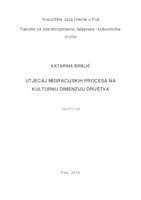 Utjecaj migracijskih procesa na kulturnu dimenziju društva