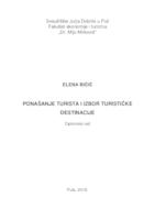 Ponašanje turista i izbor turističke destinacije