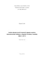 Analiza utjecaja izravnih inozemnih ulaganja na glavne makroekonomske indikatore u Republici Hrvatskoj u razdoblju 2002:2 - 2017:3