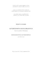 Sociolingvistička autobiografija / Autobiografia sociolinguistica