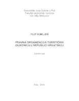 Pravna organizacija turističkih zajednica u Republici Hrvatskoj