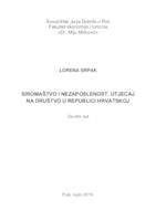 Siromaštvo i nezaposlenost, utjecaj na društvo na primjeru Republike Hrvatske