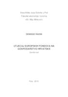 Utjecaj europskih fondova na gospodarstvo Hrvatske