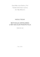 Motivacija zaposlenika na primjeru trgovačkog društva HEP - ODS d.o.o. Dp Elektroistra Pula