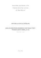 Analiza makroekonomskih kretanja post - tranzicijskih zemalja Europske Unije