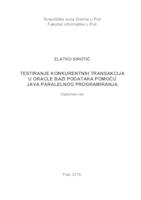 Testiranje konkurentskih transakcija u Oracle bazi podataka pomoću Java paralelnog programiranja