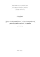 Utjecaj promjene količine novca u optjecaju na razinu plaća u Republici Hrvatskoj