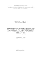 STARI OBRTI KAO NEMATERIJALNO KULTURNO NASLJEĐE REPUBLIKE HRVATSKE