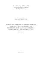 Mogućnosti primjene međunarodnih obrazovnih standarda za profesionalne računovođe (IES) u velikim poslovnim subjektima