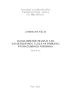 Uloga interne revizije kao savjetodavnog tijela na primjeru proračunskog korisnika