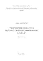 Turoperatorske inicijative u Hrvatskoj - mogućnost međunarodne suradnje