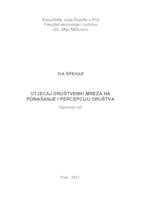 Utjecaj društvenih mreža na ponašanje i percepciju društva