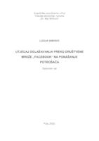 Utjecaj oglašavanja preko društvene mreže "Facebook" na ponašanje potrošača