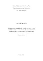 Kreditne kartice kao globalno sredstvo plaćanja u turizmu