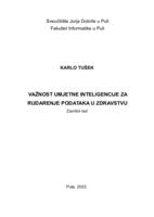 Važnost umjetne inteligencije za rudarenje podataka u zdravstvu