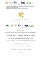 FINANCIAL AND ECONOMIC CRISES IN COMPARATIVE PERSPECTIVE