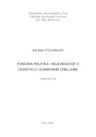 Porezna politika i nejednakost u dohotku u odabranim zemljama