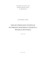 Analiza financijskih izvješća na primjeru brodarskih poduzeća u Republici Hrvatskoj