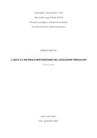 Il gioco e il materiale montessoriano nell'educazione prescolare