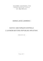 prikaz prve stranice dokumenta Sustav unutarnjih kontrola u javnom sektoru Republike Hrvatske