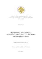 prikaz prve stranice dokumenta MONETARNA INTEGRACIJA REPUBLIKE HRVATSKE U EUROPSKU MONETARNU UNIJU