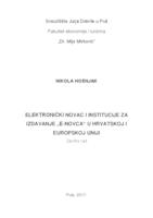 prikaz prve stranice dokumenta Elektronički novac i institucije za izdavanje "E- novca" u Hrvatskoj i Europskoj uniji