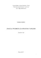 prikaz prve stranice dokumenta Značaj prometa za hrvatski turizam
