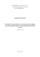 prikaz prve stranice dokumenta Projekti Europskog socijalnog fonda u novim zemljama članicama Europske unije