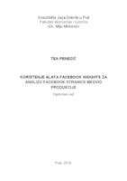 prikaz prve stranice dokumenta Korištenje alata "Facebook Insights" za analizu Facebook stranice Medvid produkcije