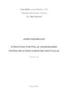 prikaz prve stranice dokumenta Struktura portfelja vrijednosnih papira hrvatskih kreditnih institucija