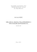 prikaz prve stranice dokumenta Obilježja i značaj poljoprivrede u hrvatskom gospodarstvu