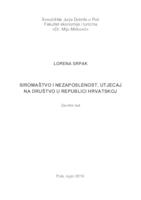 prikaz prve stranice dokumenta Siromaštvo i nezaposlenost, utjecaj na društvo na primjeru Republike Hrvatske