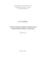 prikaz prve stranice dokumenta Uloga investicijskih fondova na hrvatskom tržištu kapitala