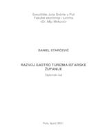 prikaz prve stranice dokumenta Razvoj gastroturizma u Istarskoj županiji