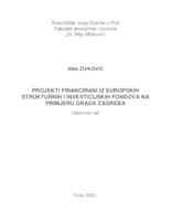 prikaz prve stranice dokumenta Projekti financirani iz Europskih strukturnih i investicijskih fondova na primjeru grada Zagreba