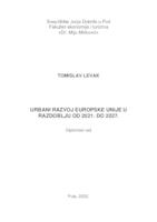 prikaz prve stranice dokumenta Urbani razvoj Europske unije u razdoblju od 2021. do 2027.