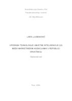 prikaz prve stranice dokumenta Uporaba tehnologije umjetne inteligencije (UI) među marketinškim agencijama u Republici Hrvatskoj