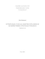 prikaz prve stranice dokumenta Istraživanje utjecaja umjetne inteligencije na marketinške strategije poduzeća